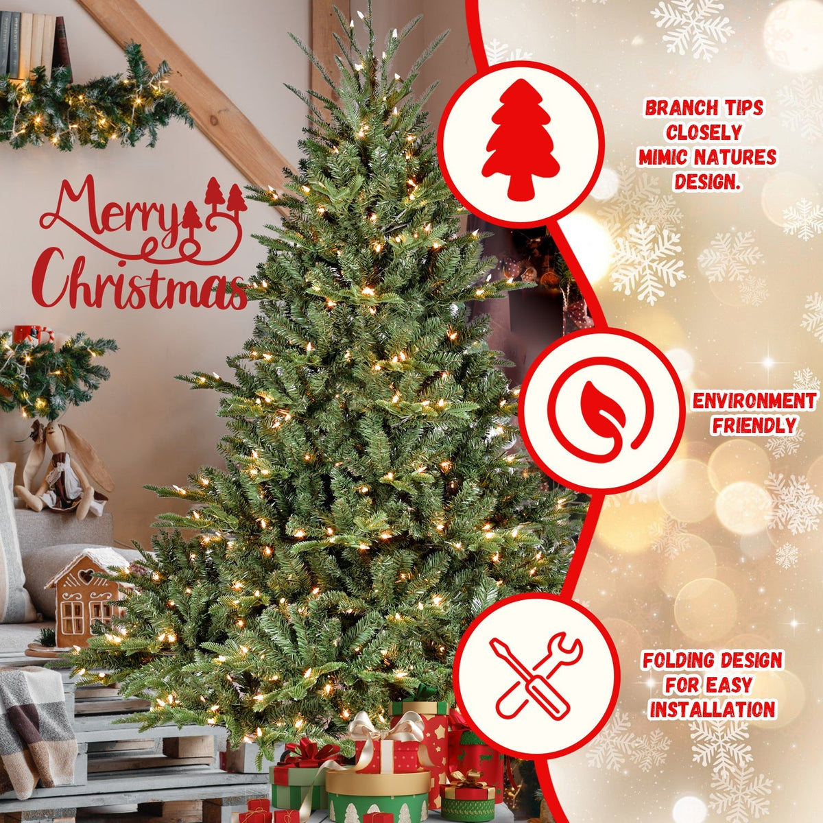 LED Evergreen Christmas Tree - 5 ft tall
