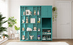 Rotating Wall Murphy Beds with Bookshelf, Teal (TWIN)