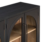 4-Door Storage Sideboard Buffet Cabinet with Arched Glass Doors