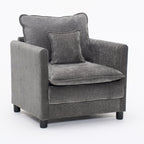 Modern Reading Armchair with Cushion, Beige