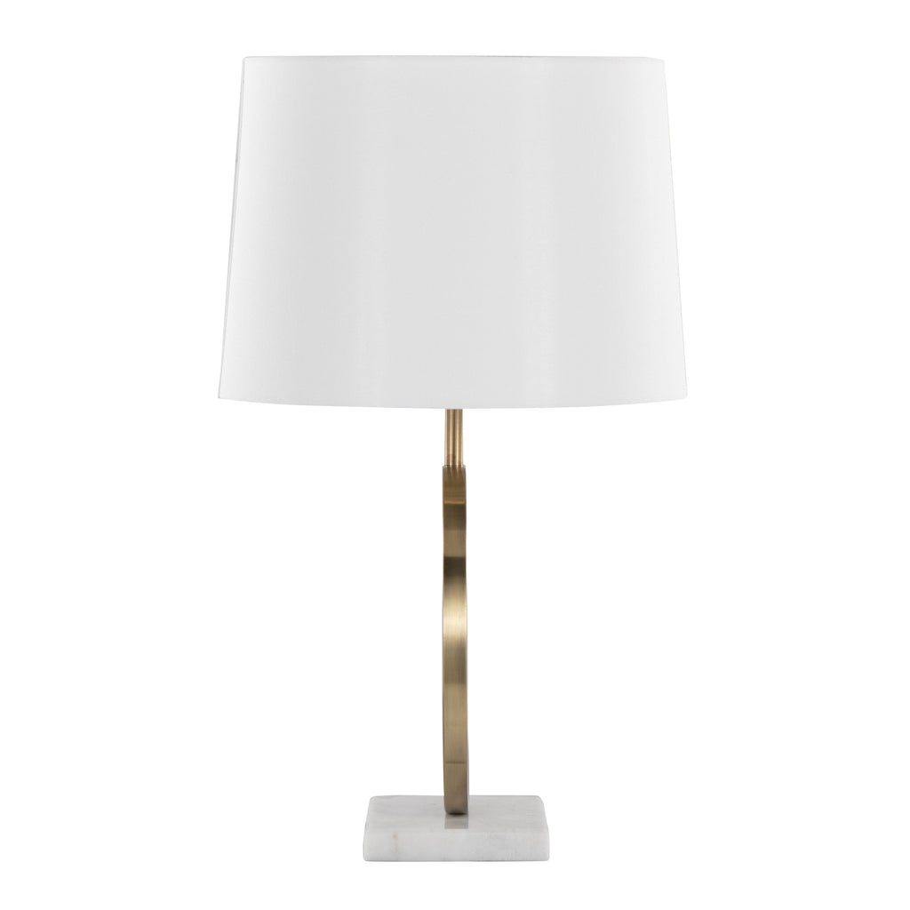 Moon Contemporary Table Lamp with linen shade by Lumisource