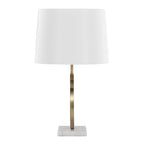 Moon Contemporary Table Lamp with linen shade by Lumisource