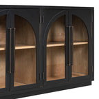 4-Door Storage Sideboard Buffet Cabinet with Arched Glass Doors