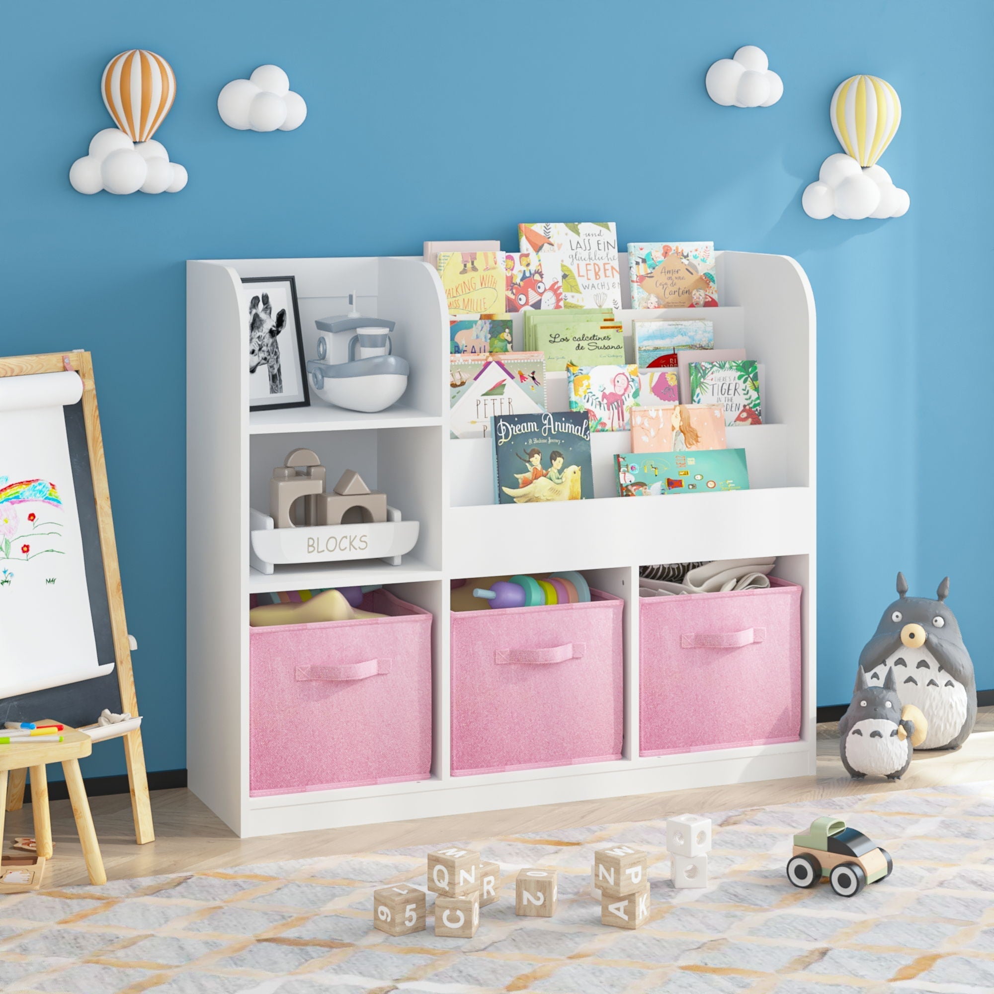 Bookcase And Bookshelf With 3 Cube Drawers