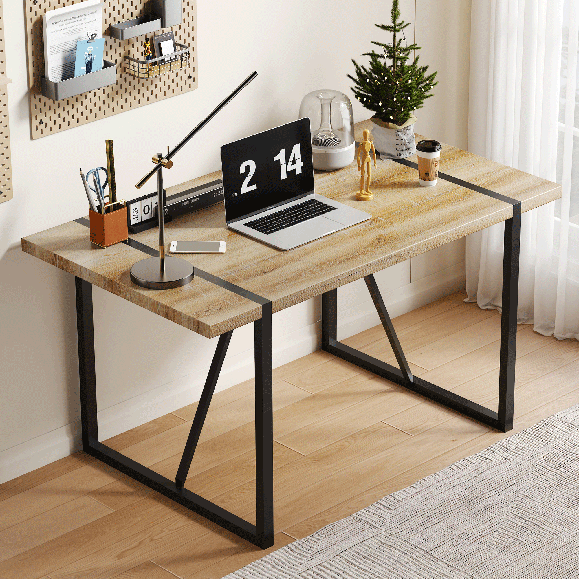 Table with Stylish Metal Frame