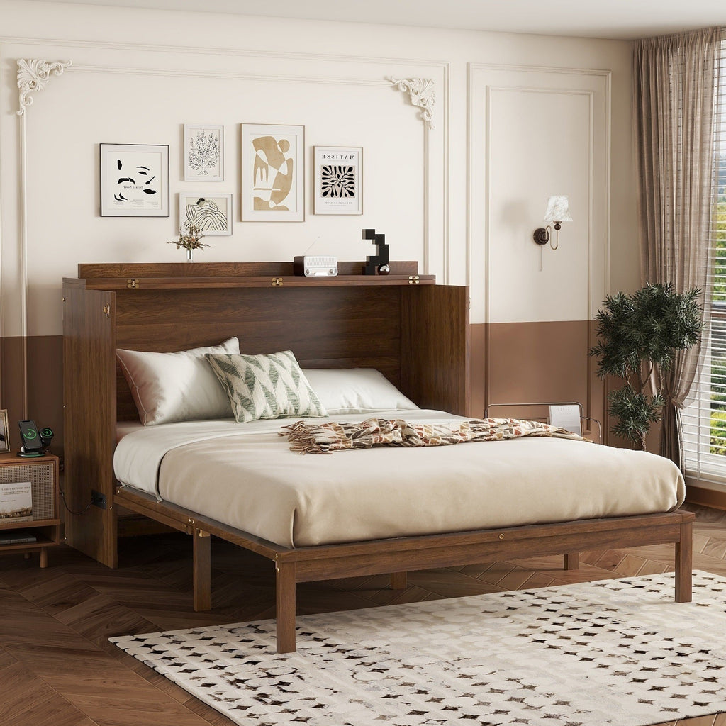 Platform Murphy Bed Cabinet, QUEEN