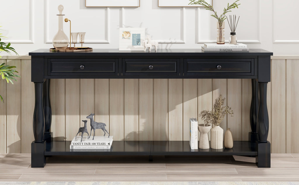 Console Table 63" with Drawers and Shelf