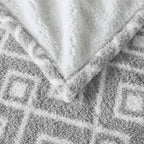 Heated Throw, Grey Geometric