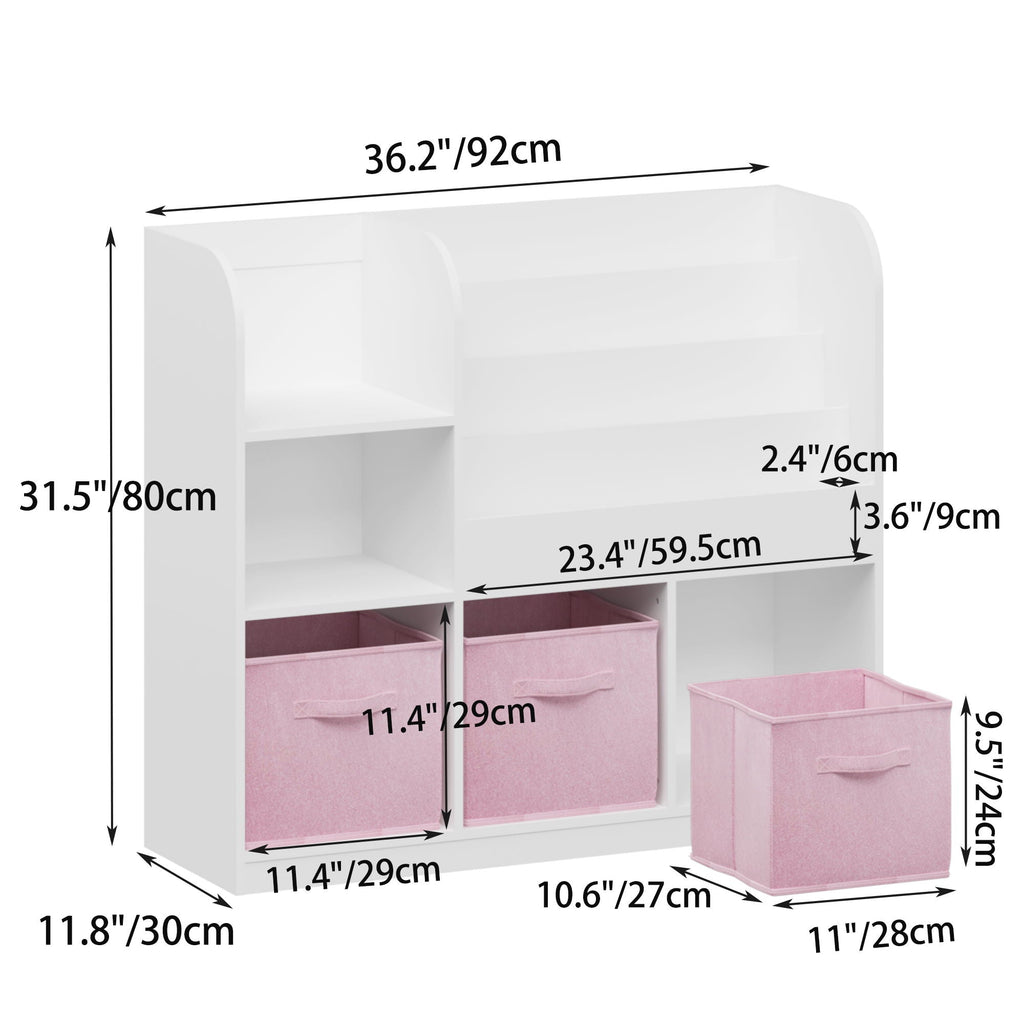 Bookcase And Bookshelf With 3 Cube Drawers