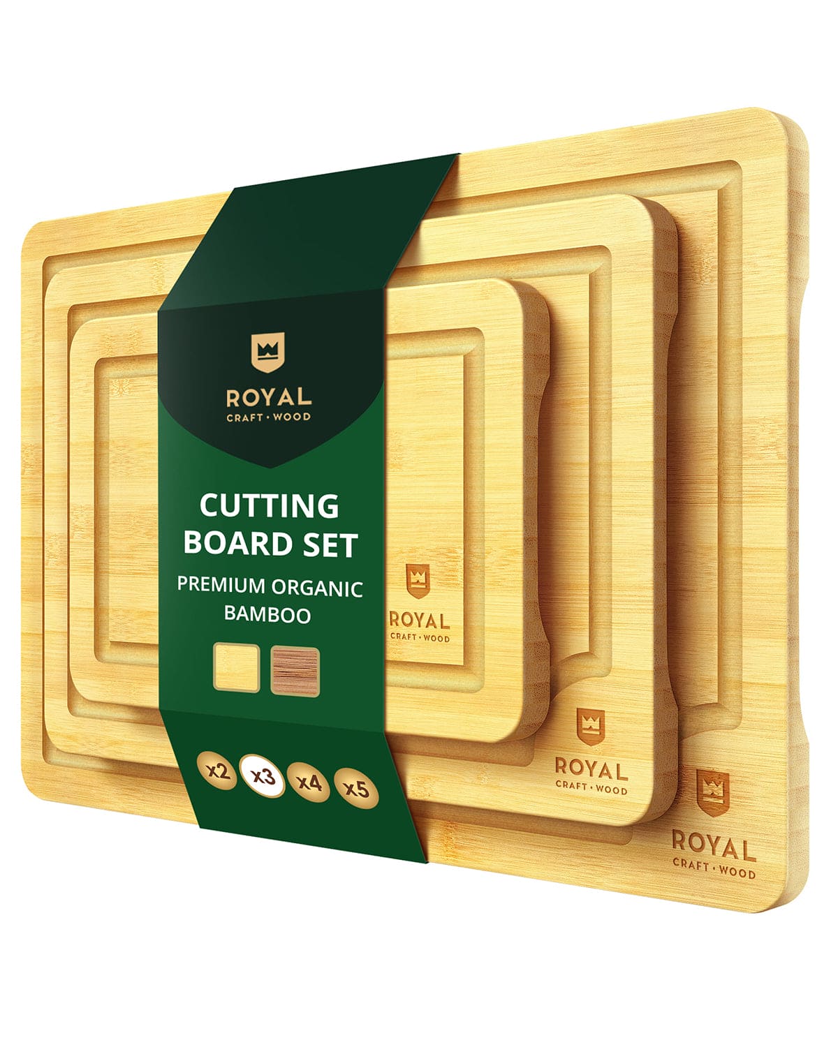 Bamboo Cutting Board, set of 3