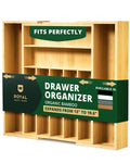 Bamboo Silverware Drawer Organizer, Expandable
