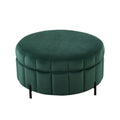 Upholstered Round Ottoman With Reversible Lid