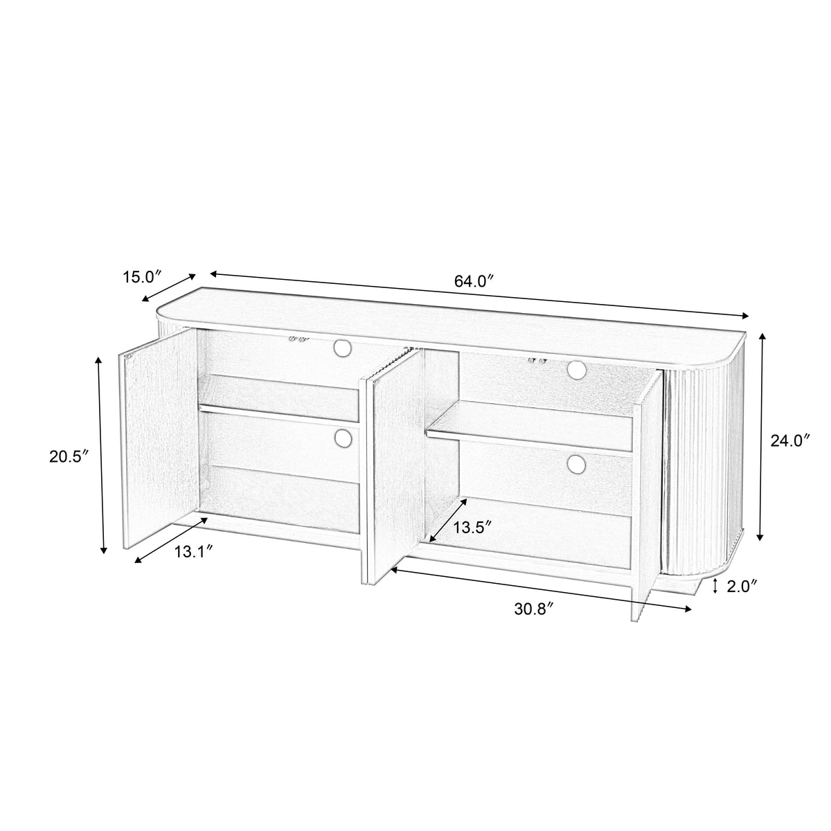 Wave Sideboard Storage Cabinet TV Stand