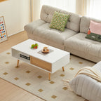 Rattan Coffee table with sliding door storage