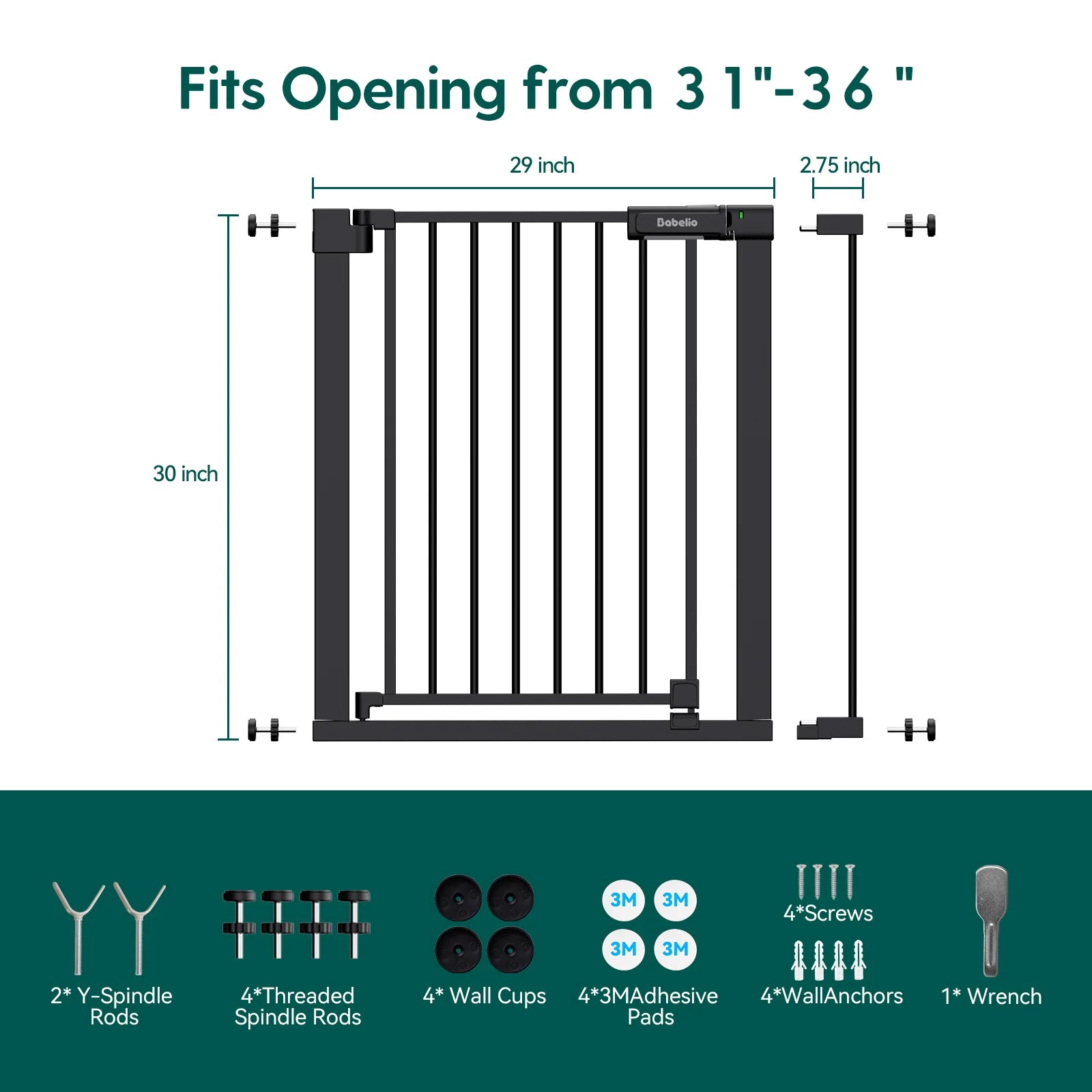 Baby Gate by Babelio - PressGuard Ⅱ | Pressure-Mounted Safety Gate