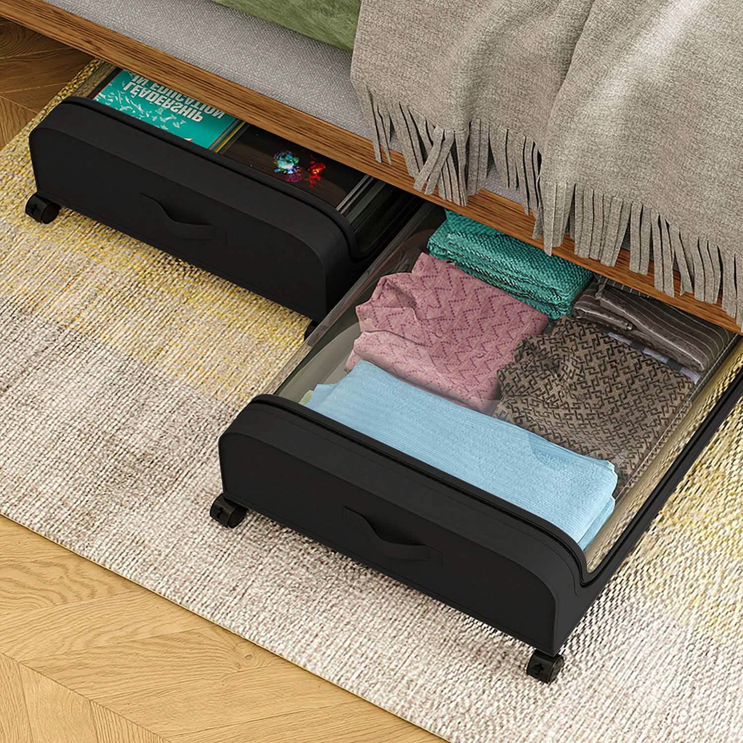 Under-Bed Storage Drawer with Wheels