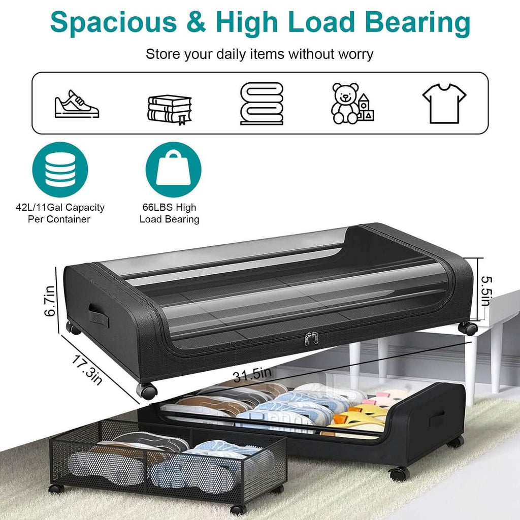 Under-Bed Storage Drawer with Wheels
