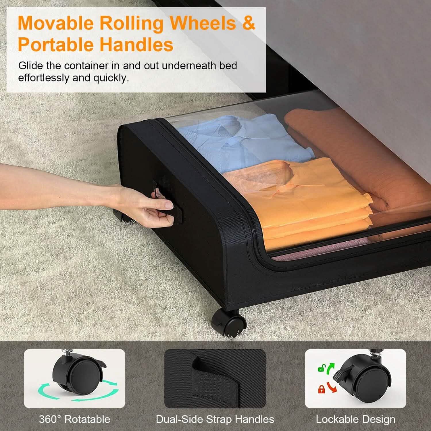 Under-Bed Storage Drawer with Wheels