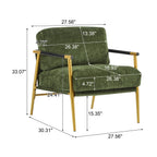 Modern Accent Chair With Plush Cushions and Wooden Armrests