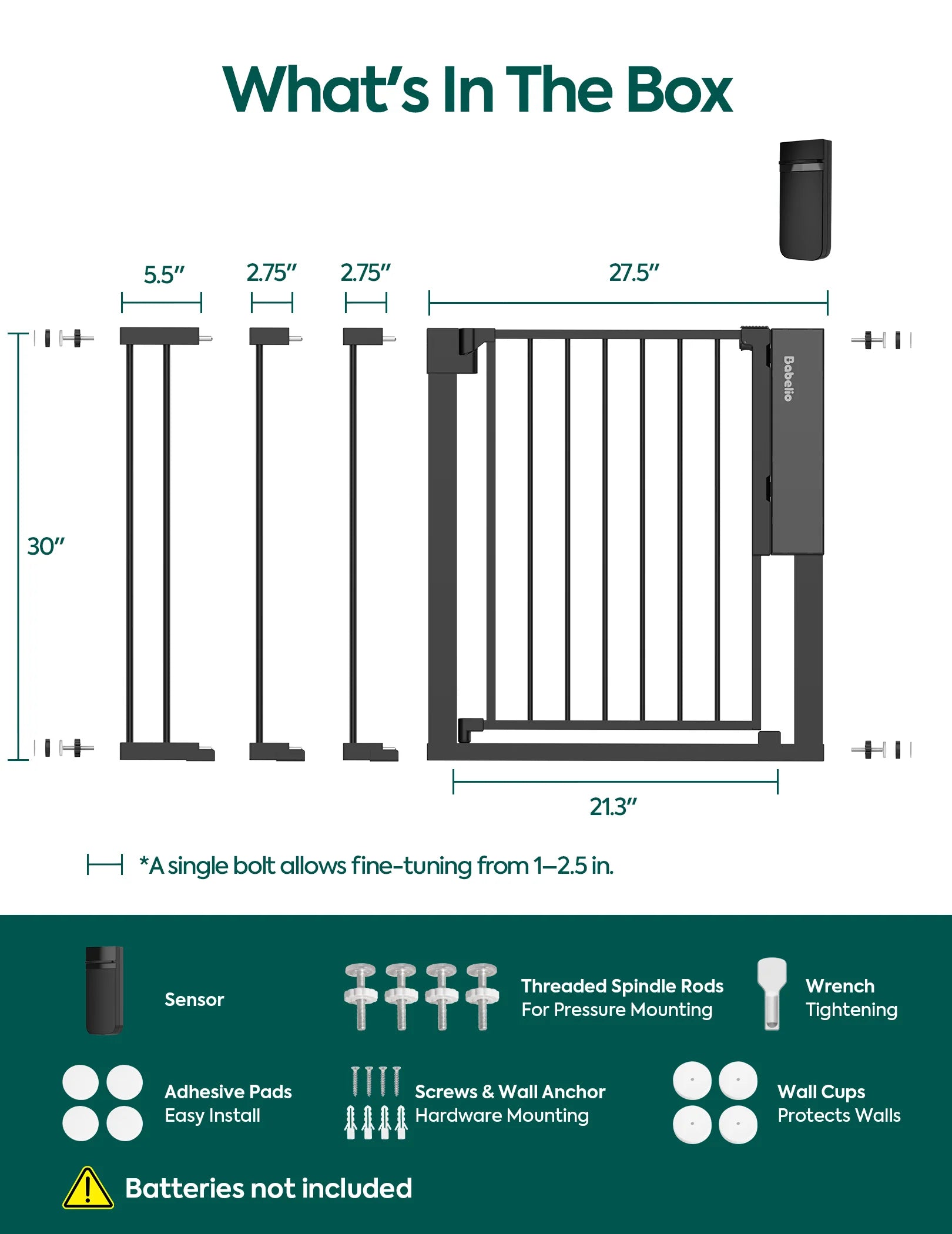Smart Baby Gate with Infrared Auto-Unlock & Alarm | Sensepass by Babelio
