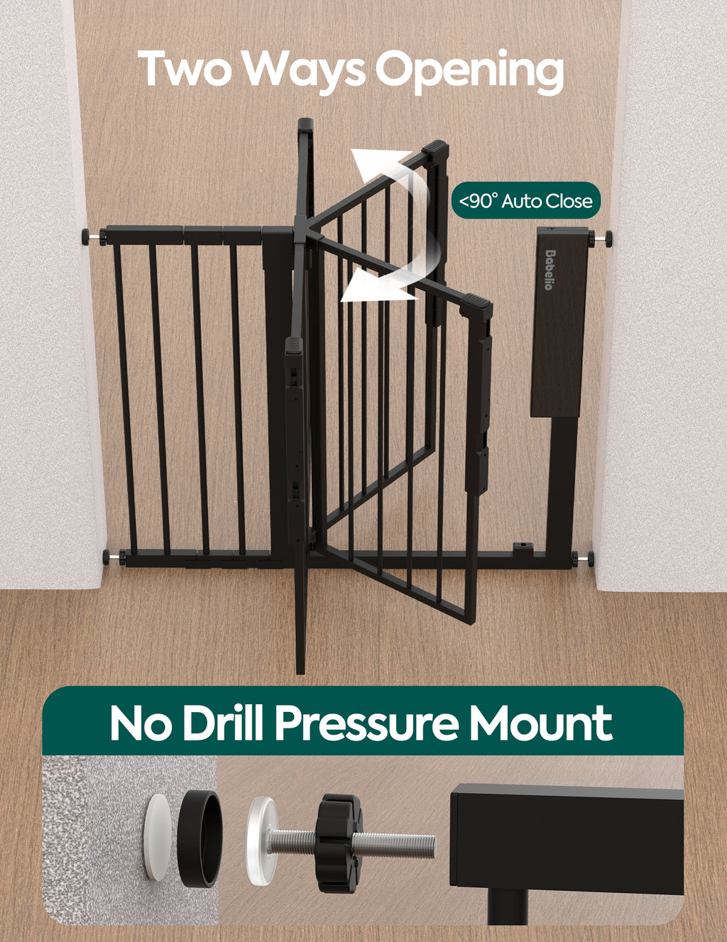 Smart Baby Gate with Infrared Auto-Unlock & Alarm | Sensepass by Babelio