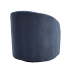 Blue Boucle Swivel Barrel Chair 1pc Solid Wood Durable Contemporary Living Room Furniture Luxurious Accent Seating