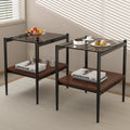 End Table Gray Glass, set of 2