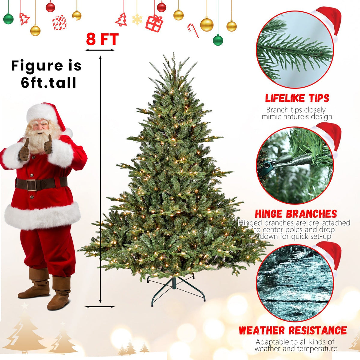 LED Evergreen Christmas Tree - 5 ft tall
