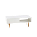 Rattan Coffee table with sliding door storage