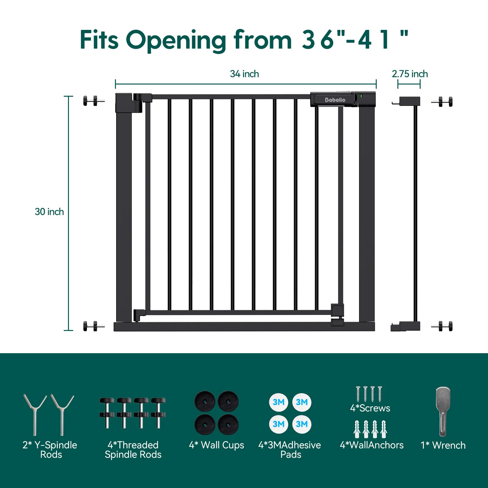 Baby Gate by Babelio - PressGuard Ⅱ | Pressure-Mounted Safety Gate