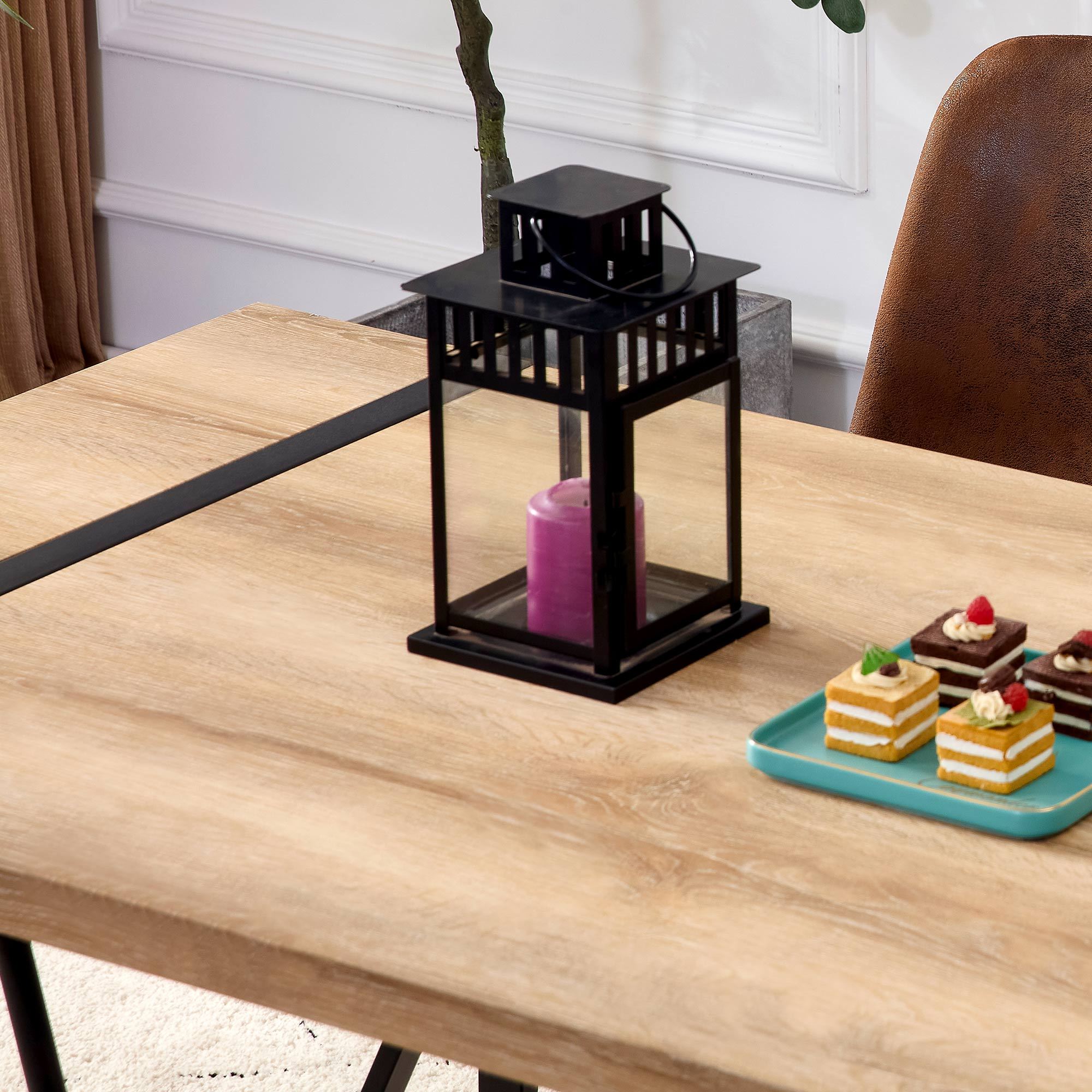 Table with Stylish Metal Frame
