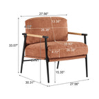 Modern Accent Chair With Plush Cushions and Wooden Armrests