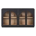 4-Door Storage Sideboard Buffet Cabinet with Arched Glass Doors