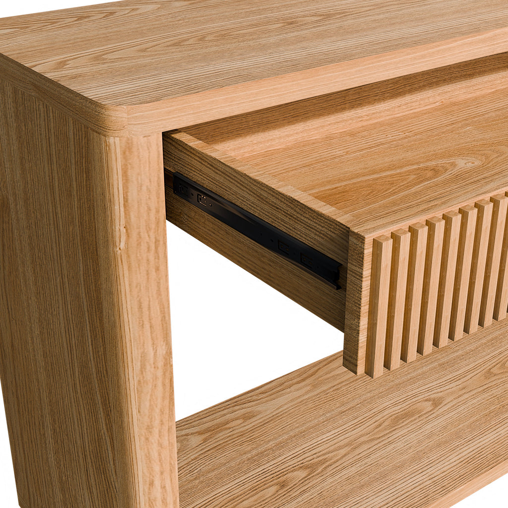 Fluted Console Table with 2-Drawers