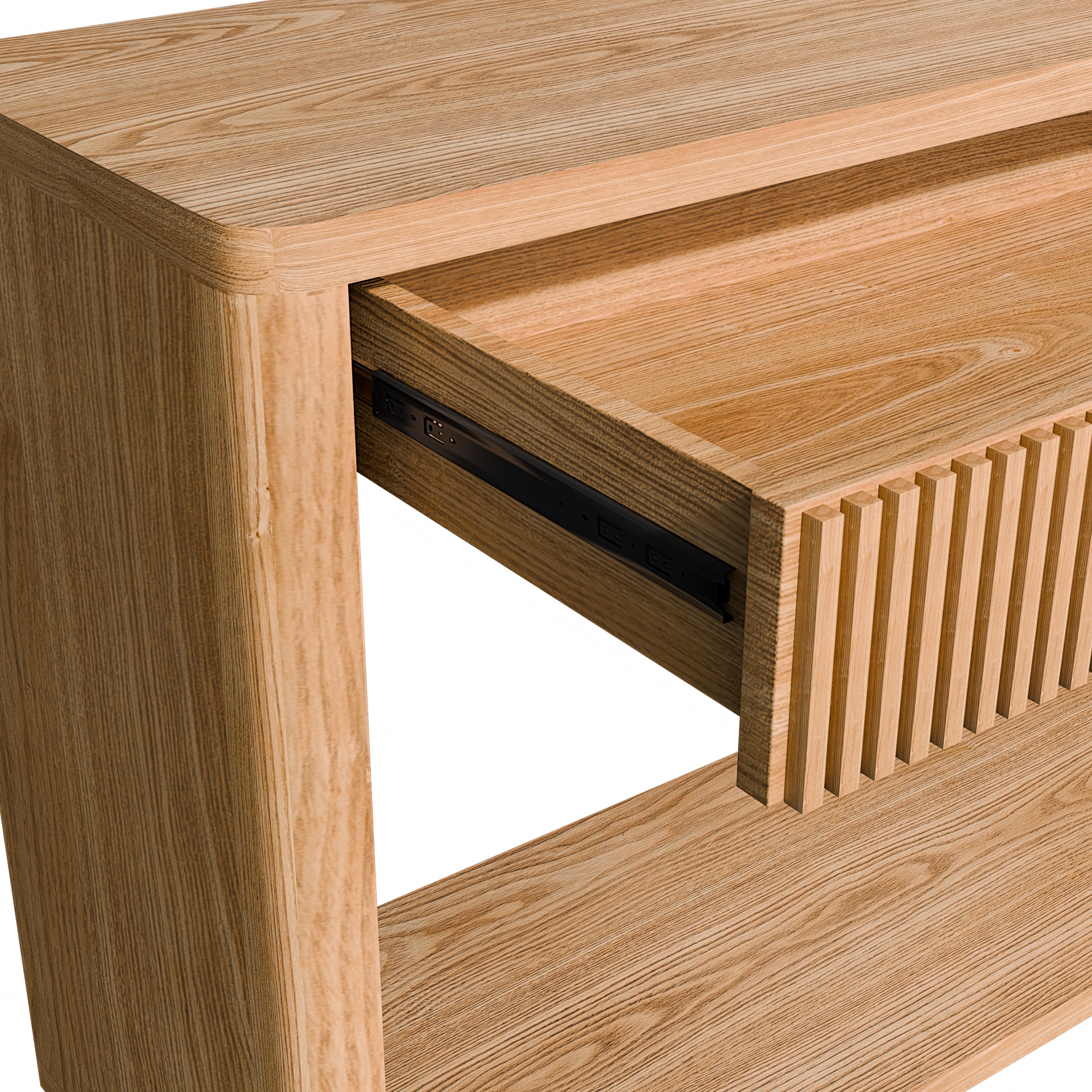 Fluted Console Table with 2-Drawers