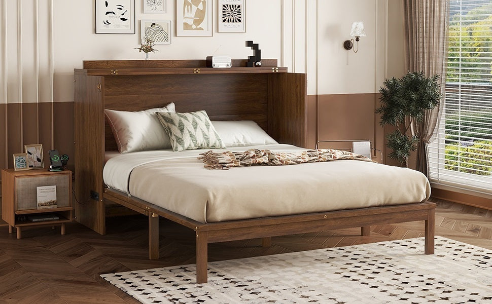 Platform Murphy Bed Cabinet, QUEEN