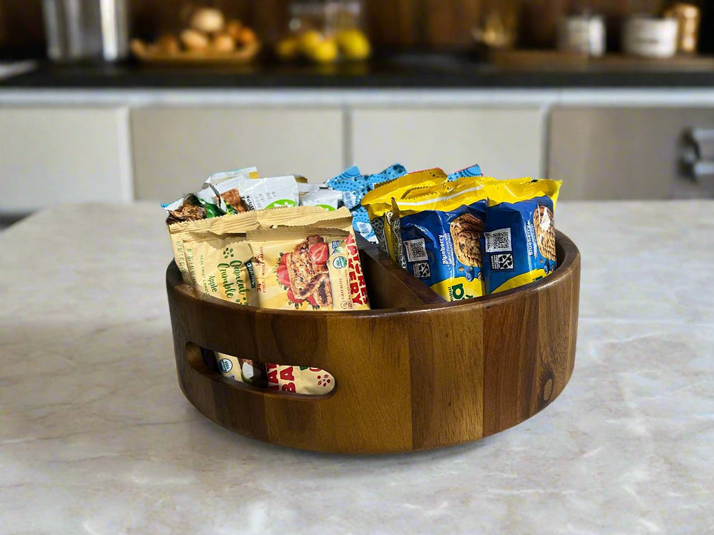 Rotating Lazy Susan Divided Round Tray by Kalmar Home