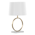Moon Contemporary Table Lamp with linen shade by Lumisource