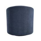 Blue Boucle Swivel Barrel Chair 1pc Solid Wood Durable Contemporary Living Room Furniture Luxurious Accent Seating
