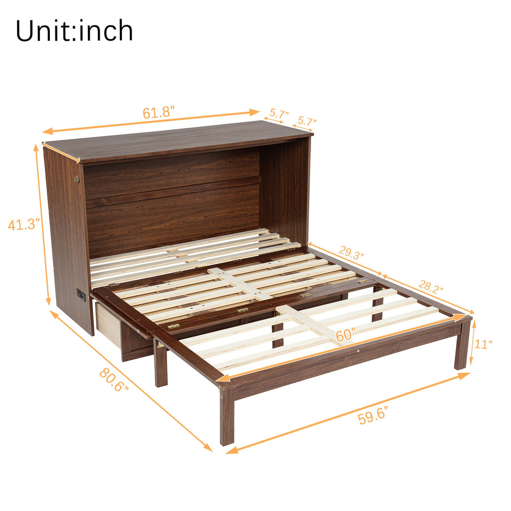 Platform Murphy Bed Cabinet, QUEEN