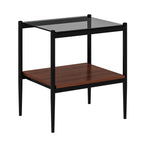 End Table Gray Glass, set of 2