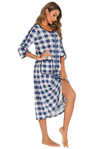 Pajama Dress with Round Neck
