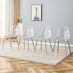 Transparent Dining Chairs, 6 pc Set