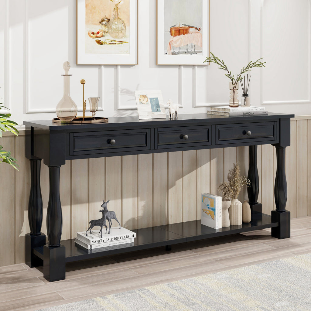 Console Table 63" with Drawers and Shelf