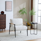 Modern Accent Chair With Plush Cushions and Wooden Armrests