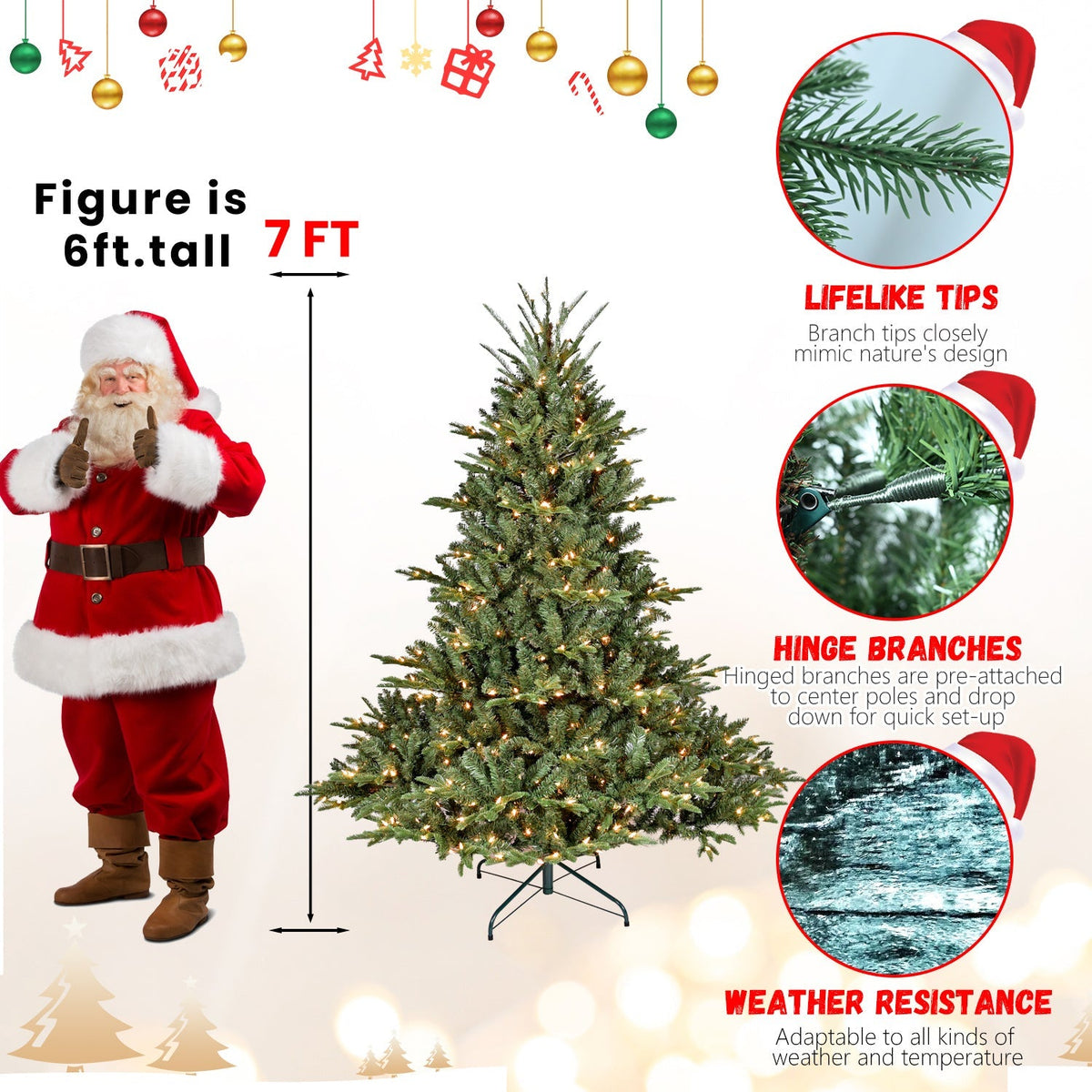 LED Evergreen Christmas Tree - 5 ft tall