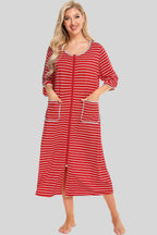 Pajama Dress with Round Neck