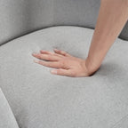 Light Gray Boucle Swivel Barrel Chair 1pc Solid Wood Durable Contemporary Living Room Furniture Luxurious Accent Seating