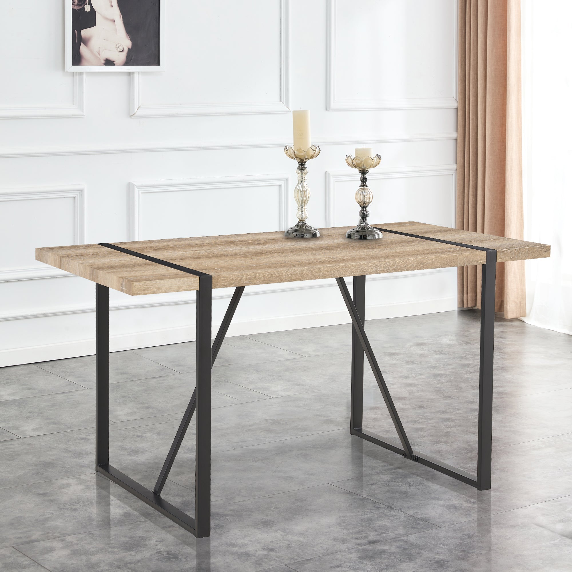 Table with Stylish Metal Frame