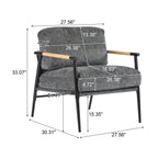 Modern Accent Chair With Plush Cushions and Wooden Armrests